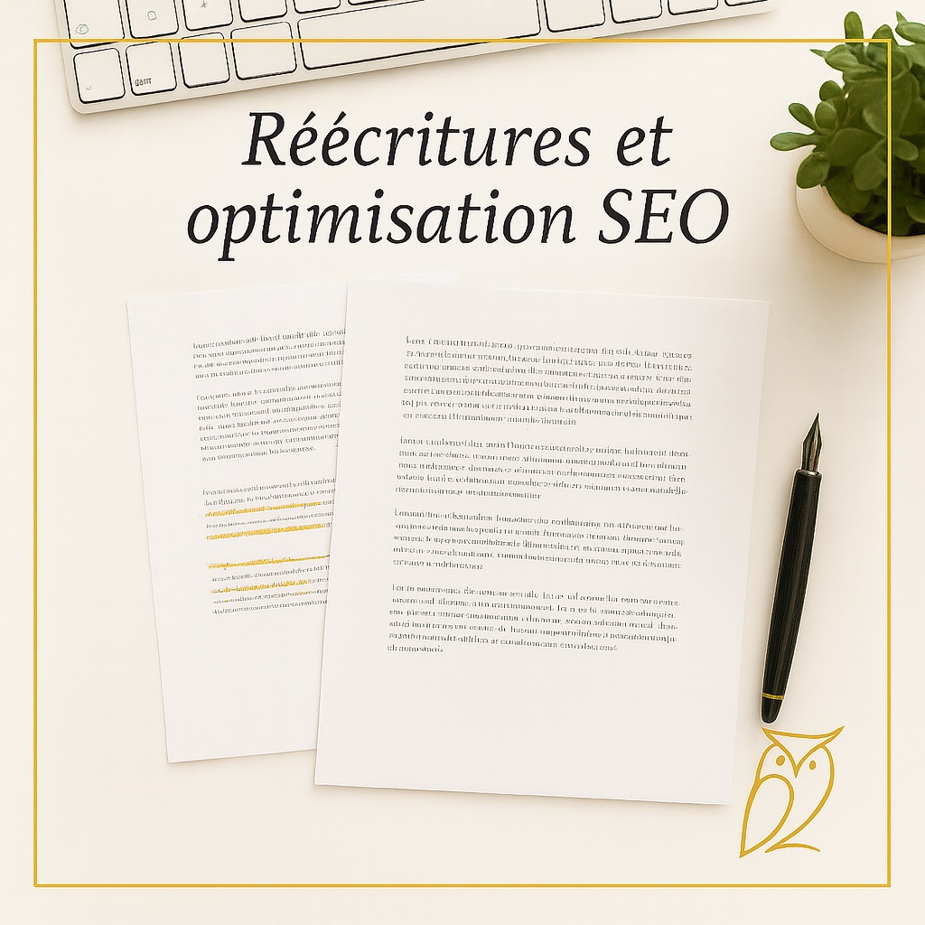 Réécriture et optimisation SEO de contenus web pour améliorer le référencement naturel – La Chouette Rédactrice