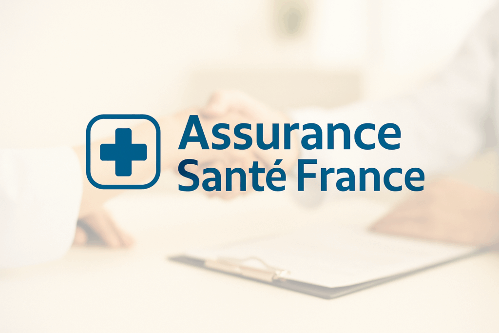 Logo d’Assurance Santé France, institution fictive illustrant un projet éditorial santé réalisé par La Chouette Rédactrice.